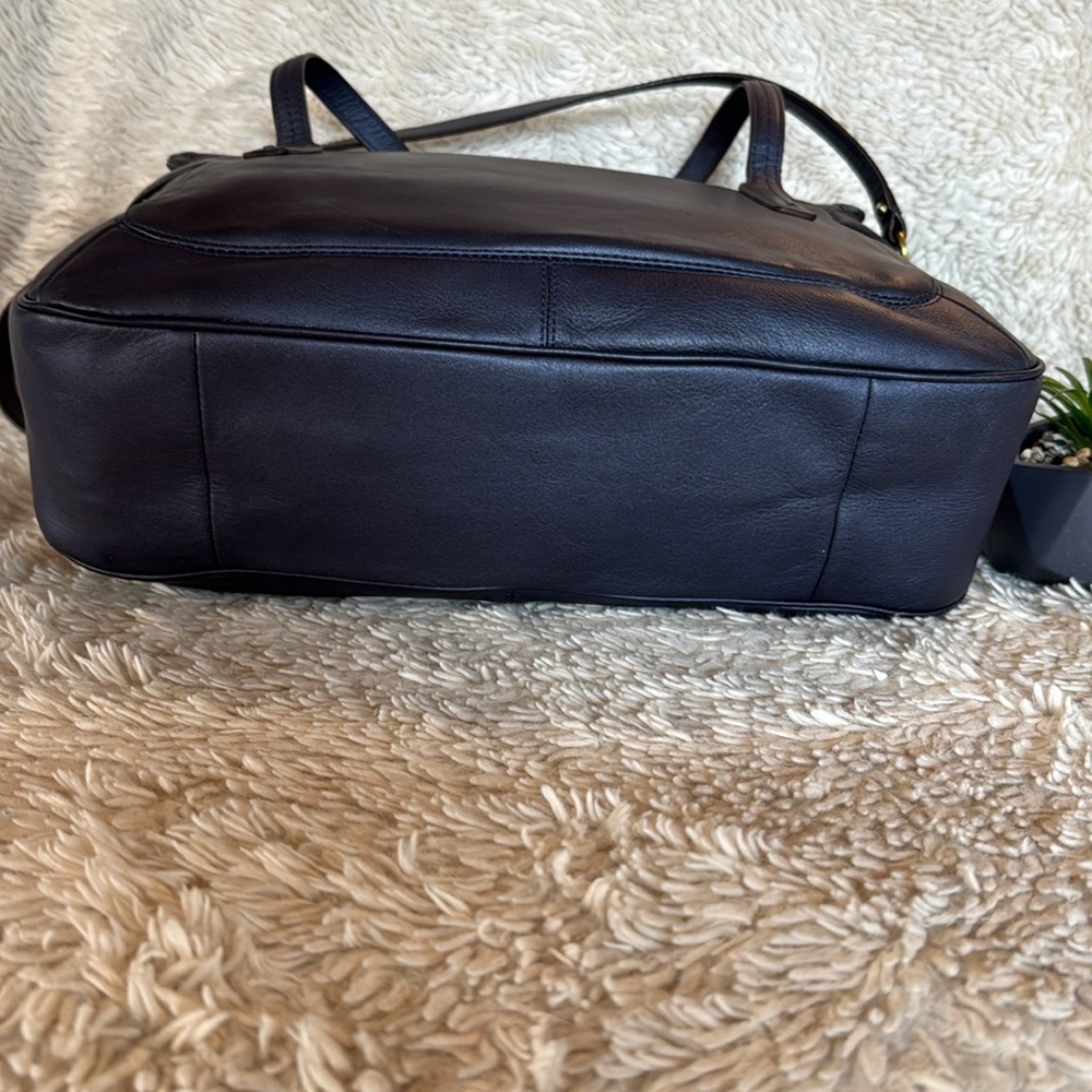 👜RARE!!! COACH TAYLOR LEATHER MARIN SATCHEL CARRYALL Navy blue - Picture 5 of 15